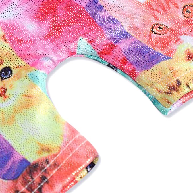 Leotards for Girls Gymnastics Toddler Dance Biketards Mermaid Unicorn Athletic Dance Wear Shiny Rainbow Blue Hotpink