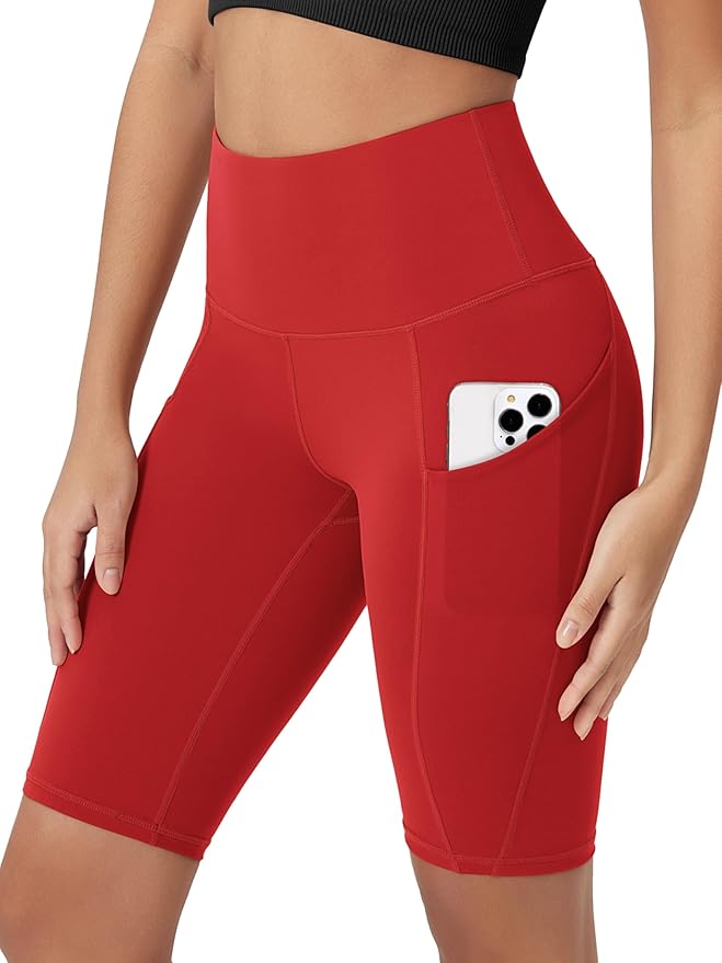 ODODOS Women's Tummy Control Biker Shorts 2.0 with Pockets High Waist Athletic Workout Yoga Shorts-3.5''/ 5"/ 8" / 10" Inseam