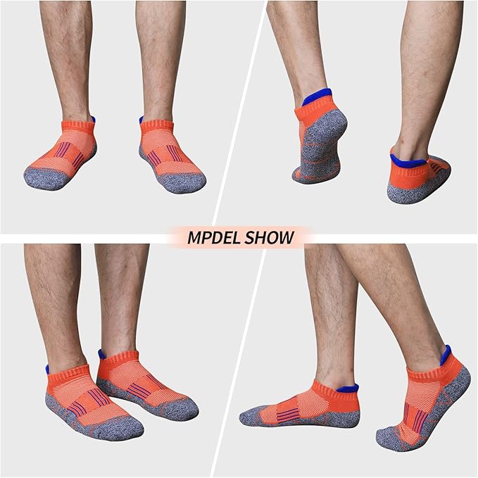JOYNÉE Mens Ankle Athletic Low Cut Socks Running Sports Cushioned Sock for Men 6 Pack