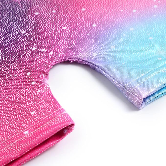 HOZIY Gymnastics Leotards for Girls with Shorts Toddlers Biketards Rainbow Unicorn Dinosaur Mermaid Leopard Flower Galaxy
