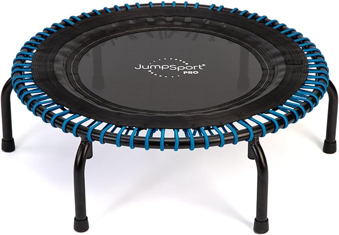 JumpSport 350 PRO Fitness Trampoline, Cardio Workout, No-Tip Arched Legs Home Gym Equipment, Adjustable Bungees & 60 Day Trial Video