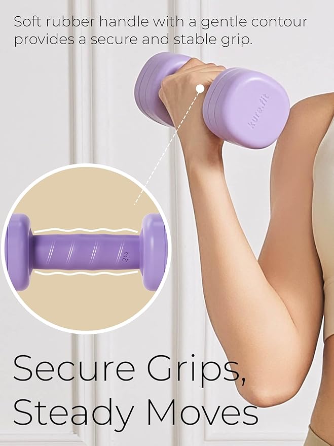 Adjustable Dumbbell Set｜2LB 3LB 4LB 5LB Light Hand Weights for Women｜One-Twist Weight Adjustment｜Non-Slip Curved Grip Handle｜Free Weights for Home Gym, Rehab, Pilates, Yoga, Strength Training