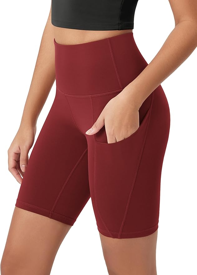 ODODOS Women's Tummy Control Biker Shorts 2.0 with Pockets High Waist Athletic Workout Yoga Shorts-3.5''/ 5"/ 8" / 10" Inseam