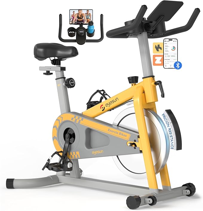 Exercise Bikes for Home,Indoor Cycling Bike with Adjustable Magnetic,Brake Pad Resistance Silent Belt Drive,330lbs Weight Capacity &Upgraded Version Seat for Home Cardio&Weight Loss