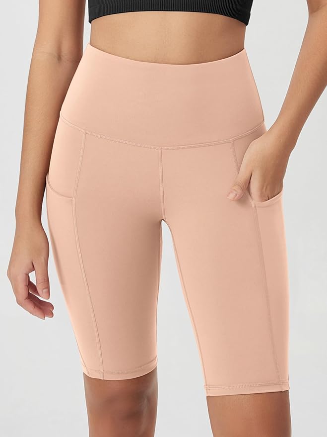 ODODOS Women's Tummy Control Biker Shorts 2.0 with Pockets High Waist Athletic Workout Yoga Shorts-3.5''/ 5"/ 8" / 10" Inseam