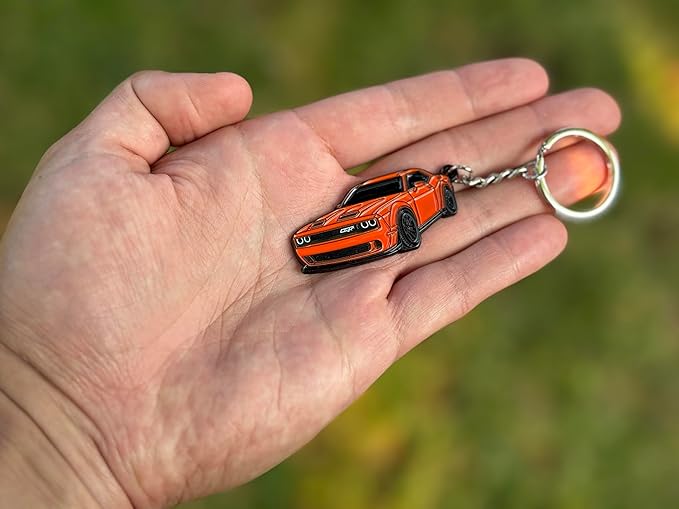 DODGE Challenger Keychain – Officially Licensed Dodge Accessories Key Chain for RT SRT Cool Toy Car Men Gift