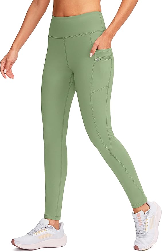 G Gradual Women's Fleece Lined Winter Leggings with Pockets Water Resistant High Waisted Thermal Warm Pants Running Hiking