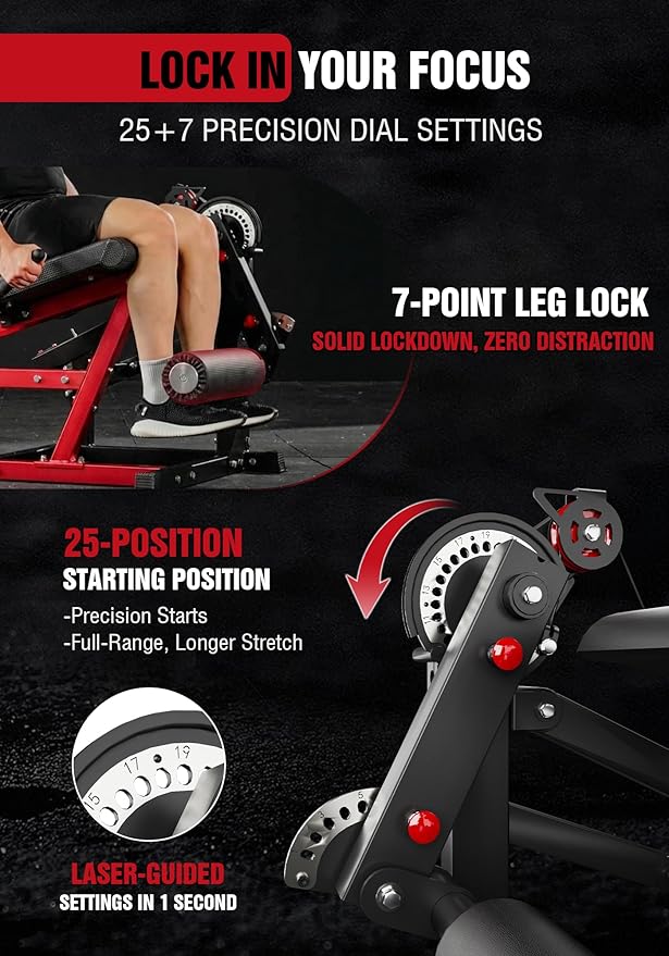 Mikolo Leg Extension and Curl Machine, Adjustable Leg Curl Machine, Seated Leg Extension and Lying Curl Machine for Home Gym, Leg Workout Equipment with Cable System