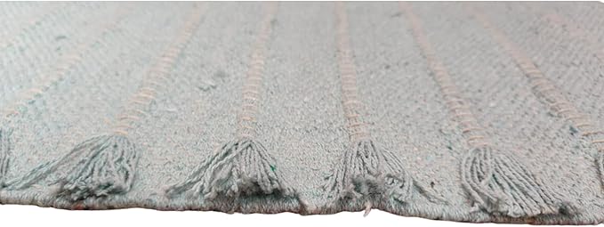 Indian Handmade100 % Organic Anti Skid Multi Colour Cotton Yoga Mat - Eco-Friendly Hand-Woven Rug - Non-Slip & Thick (24”x72”x5mm) for Hot yoga & Everyday Fitness at Home - Comfortable & Foldable Extra-Long Mat
