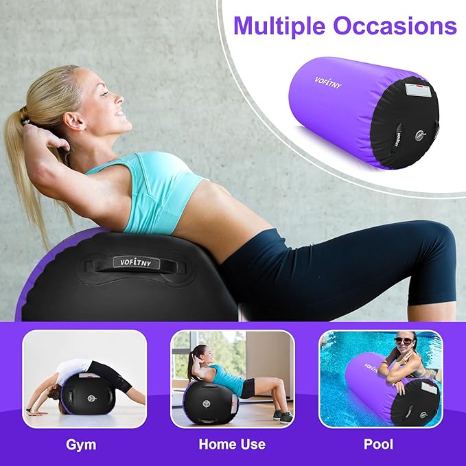 VOFiTNY Gymnastics Tumbling Equipment Air Barrel Inflatable Octagon Tumbler Roller Back-bend Trainer Cheerleading Without Pump