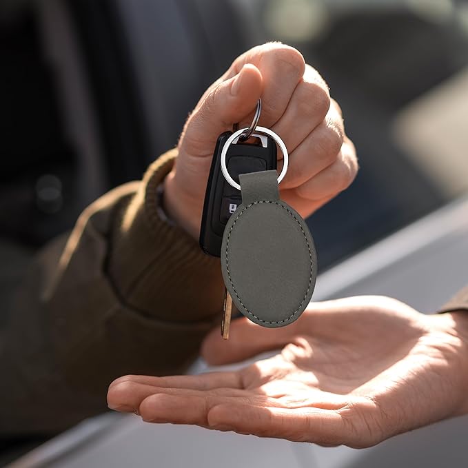 LaserGram Oval Keychain, Baseball Ball, Personalized Engraving Included (Gray)
