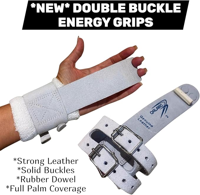 Double Buckle Leather Grips for Girls Gymnastics | Dowel Grips, 4" Wristbands, Grip Bag | Gymnastics Grips for Girls | Youth Bar Grips | Gymnastics Gloves