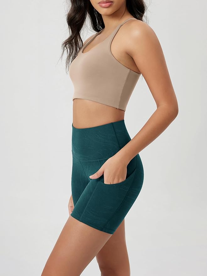 ODODOS Women's Tummy Control Biker Shorts 2.0 with Pockets High Waist Athletic Workout Yoga Shorts-3.5''/ 5"/ 8" / 10" Inseam