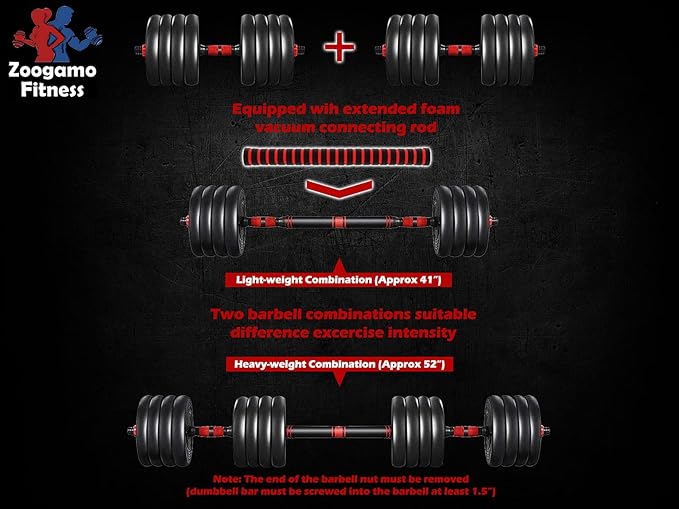 2021 Adjustable Dumbbells Set Weight to 88Lbs / 110Lbs, Free Weight with Connecting Rod Used As Barbell, Ab Roller for Home Gym Work Out Training Fitness Equipment All-Purpose