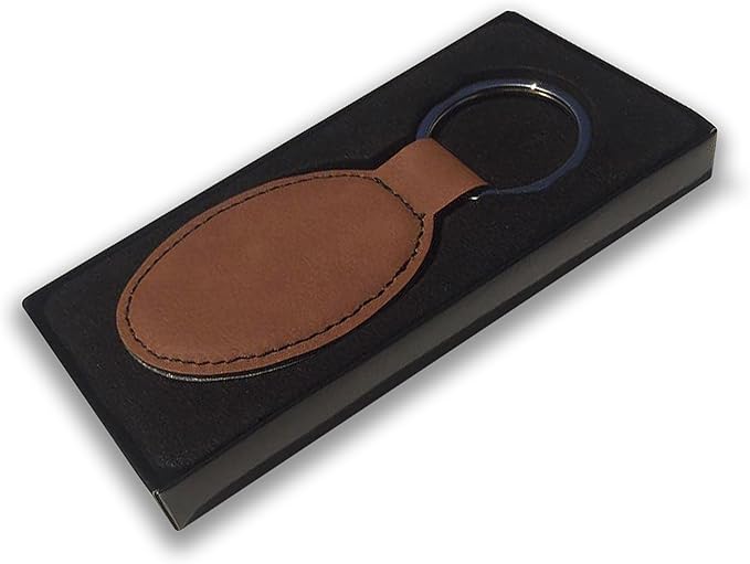 LaserGram Oval Keychain, Soccer Ball, Personalized Engraving Included