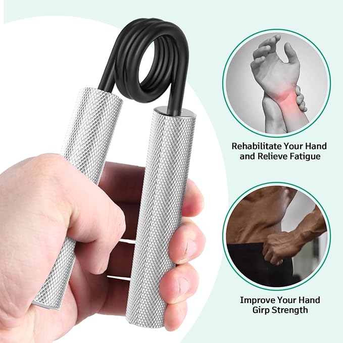 Grip Strength Trainer 7 Pack,50LB-350LB Metal Hand Grip Strengthener,Non-Slip Heavy-Duty Forearm Exerciser,Hand Gripper for Muscle Building and Hand Rehabilitation Exercising