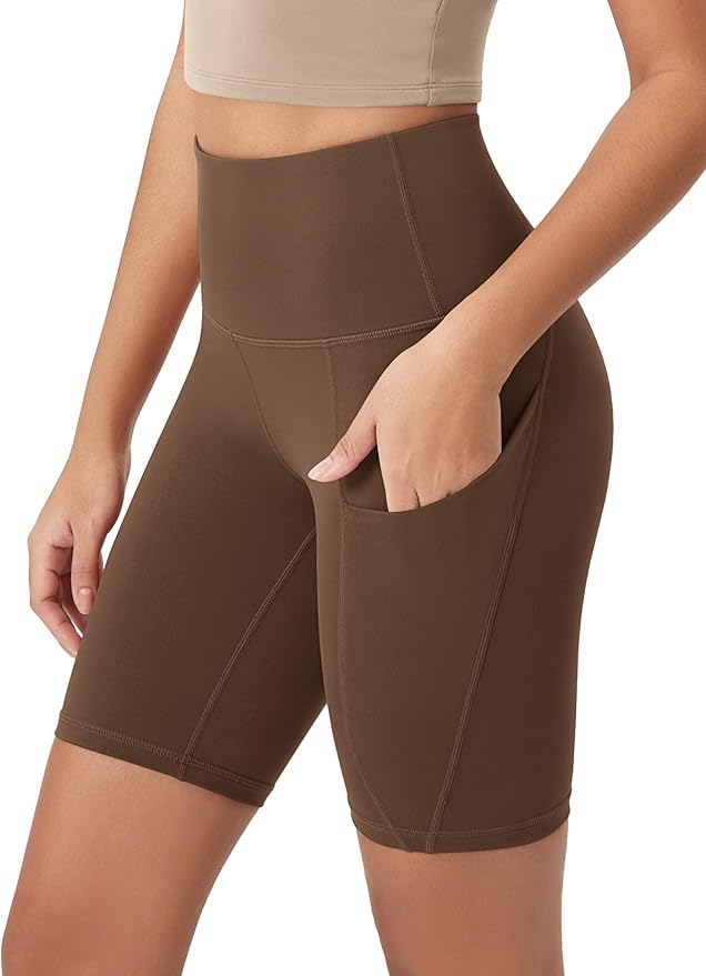 ODODOS Women's Tummy Control Biker Shorts 2.0 with Pockets High Waist Athletic Workout Yoga Shorts-3.5''/ 5"/ 8" / 10" Inseam