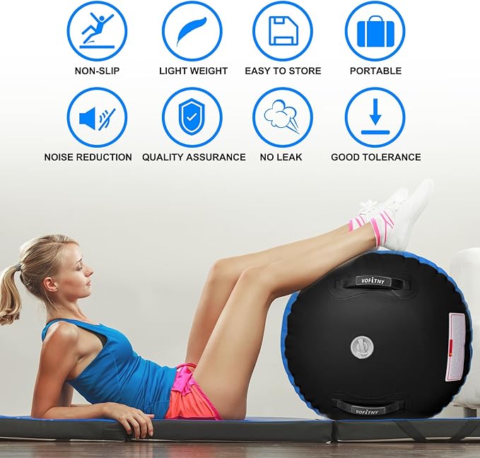 VOFiTNY Gymnastics Tumbling Equipment Air Barrel Inflatable Octagon Tumbler Roller Back-bend Trainer Cheerleading Without Pump