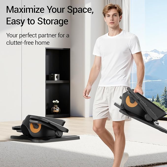Under Desk Elliptical Machine, Electric Leg Exerciser as Seen on Tv for Seniors, Quiet Portable Seated Pedal Exerciser with Remote Control, 12 Speeds, Auto & HR Mode for Home Office