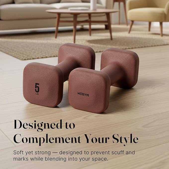 WeGym SafeGrip Square Dumbbells with Anti Slip Handles, Aesthetic Free Weights for Home Workouts, Stable Design Prevents Rolling during Floor Exercises