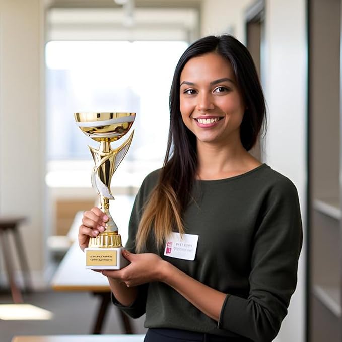 Imperial Gold Trophy Cup – Custom Engraved Award on Marble Base for Sports Corporate Recognition Volunteer Appreciation Competitions Special Achievements