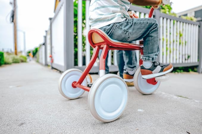 Yvolution Velo Trike Classic – 3-Wheel Toddler Tricycle with Adjustable Seat & Handlebar, EVA Puncture-Proof Wheels – Ages 18 Months to 3 Years, Max Weight 55 lbs, Red