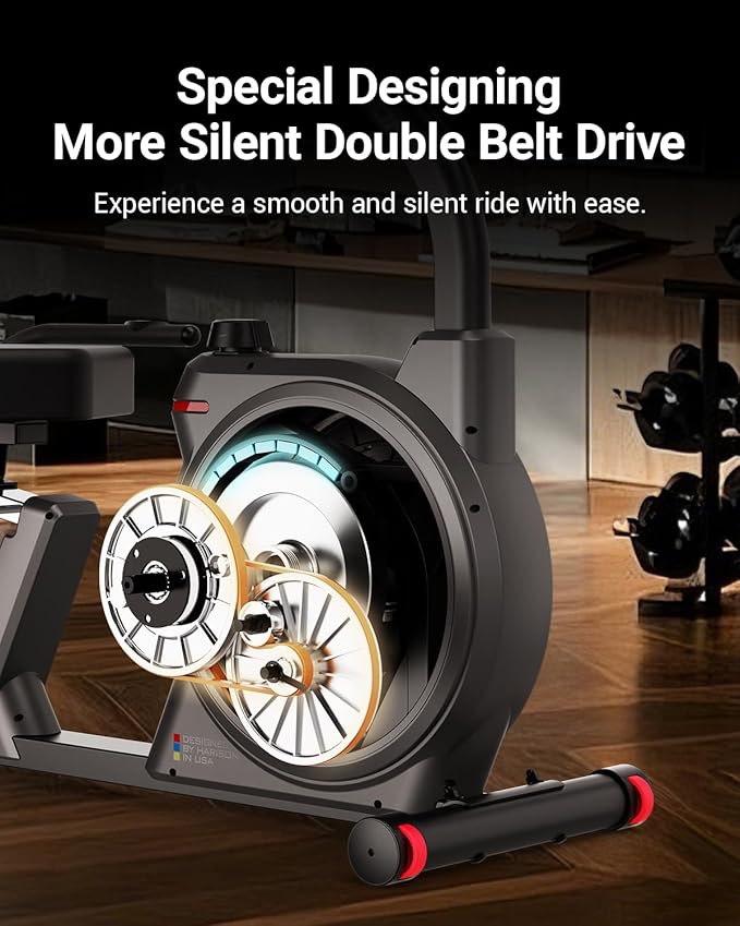 HARISON Pro Recumbent Exercise Bike 400 lbs Capacity, Semi-Commerical Magnetic Recumbent bike for Adult and Seniors, Recumbent Stationary bike for Home with Smart Bluetooth App, 2 in 1 LCD Monitor and Tablet Holder