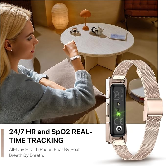 Smart Health Wristband Wearable Activity&Fitness Tracker Band 24/7 Full Sleep Tracker, All-Day Automatic Continuous Heart Rate Tracking Powerful HRV Monitor Blood Pressure Stress 2 Bands