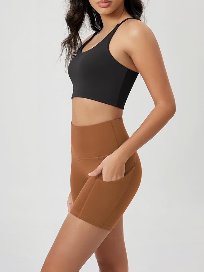ODODOS Women's Tummy Control Biker Shorts 2.0 with Pockets High Waist Athletic Workout Yoga Shorts-3.5''/ 5"/ 8" / 10" Inseam