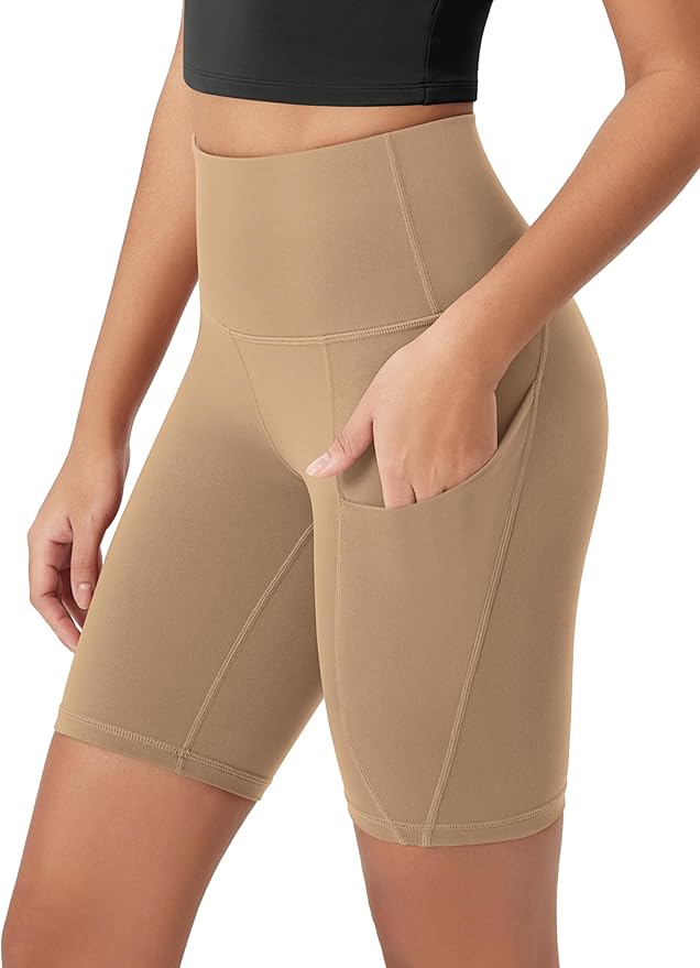 ODODOS Women's Tummy Control Biker Shorts 2.0 with Pockets High Waist Athletic Workout Yoga Shorts-3.5''/ 5"/ 8" / 10" Inseam