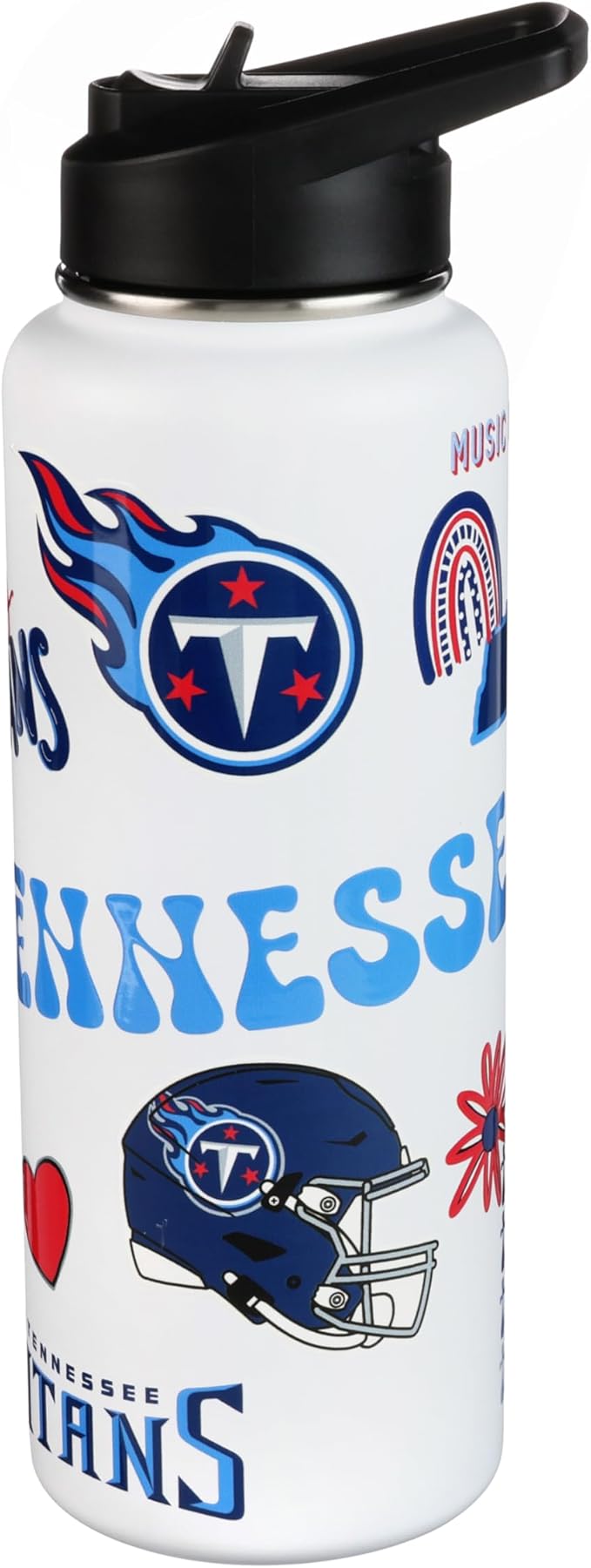 The Memory Company Officially Licensed NFL 34oz Water Bottle - Premium Stainless Steel Double-Wall Insulated, Leakproof Design
