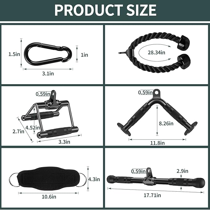 Solid Cable Machine Attachment, Cable Attachments for Gym, Gym Cable Attachments, Cable Machine Attachments Set