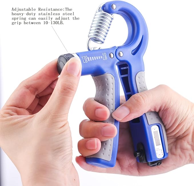 Hand Strengthener Grip 2 Pack, Hand Exercisers for Strength with Adjustable Resistance 10-130 Lbs,Hand Grip,Grip Strength Trainer for Muscle Building and Injury Recover