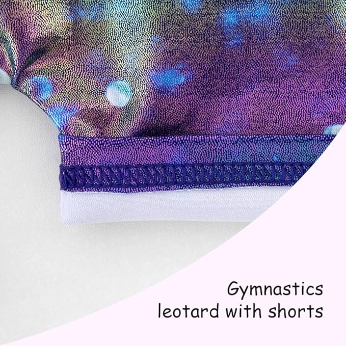 Leotards for Girls Gymnastics Toddler Dance Biketards Mermaid Unicorn Athletic Dance Wear Shiny Rainbow Blue Hotpink