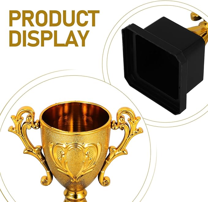 NOLITOY Small Gold Trophies for Kids, 5.6 Inch Plastic Soccer Trophy Cup for Sports Tournament, Party Favors, Competition, Recognition, Achievement, Awards or Prizes