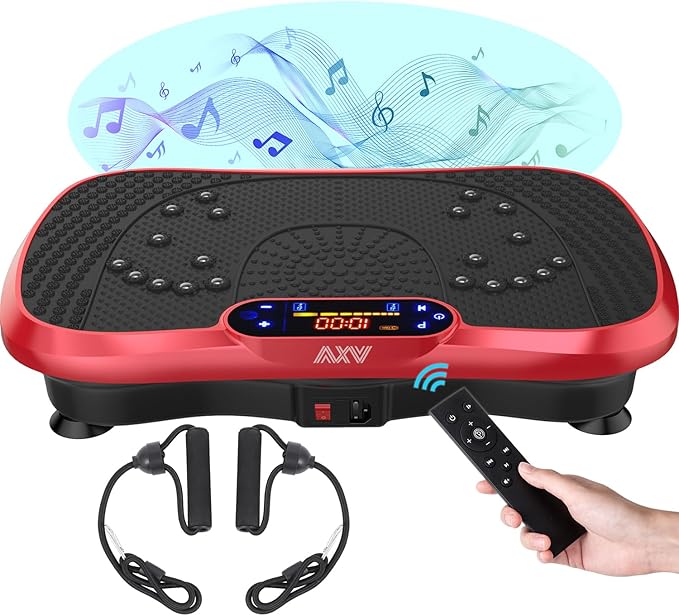 AXV Vibration Plate Fitness Platform Exercise Machine Vibrating Shaking Full Body Shaker Workout Vibrate Stand Shake Board Sport Gym for Weight Loss Fat Burner for Women Men