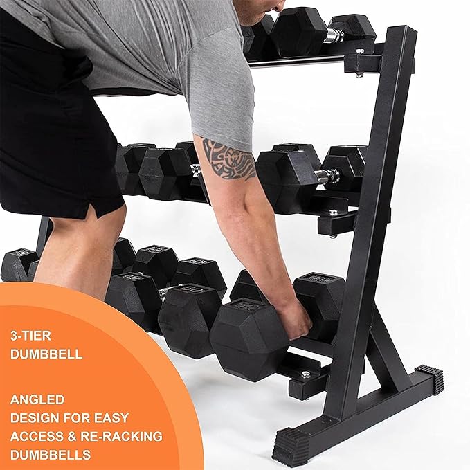 350 lb/450 lb/550 lb Weight Dumbbell Set with Rack Rubber Hex Dumbbell with Rack Hand Weights Set for Women Men Complete Weight Set Barbell Coated for Exercise Training 5-50 lb