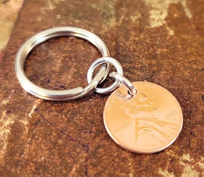 Tucker's Trinkets And Treasures 2025 Lucky Penny Keychain, Authentic US Coin, Commemorative Last Year Cent, Made in the USA