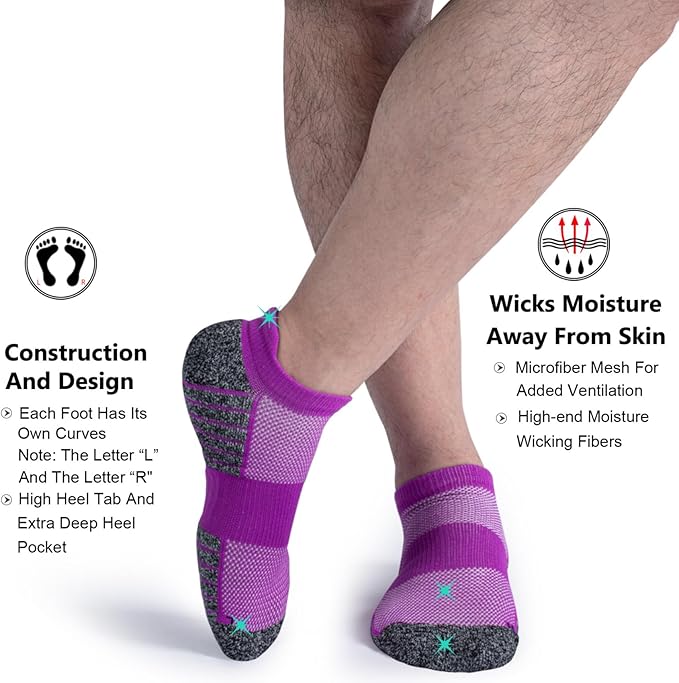 No Show Sports Compression Socks for Men and Women Circulation 4/8 Pack