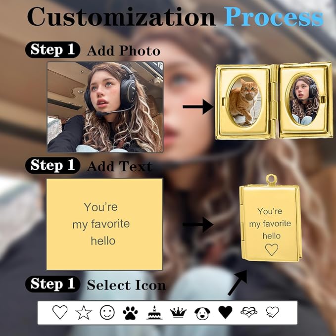 Hiyong Personalized Keychain Custom Photo Keyring Customized Gifts for Men Custom Keychain with Your Photo Logo or Text