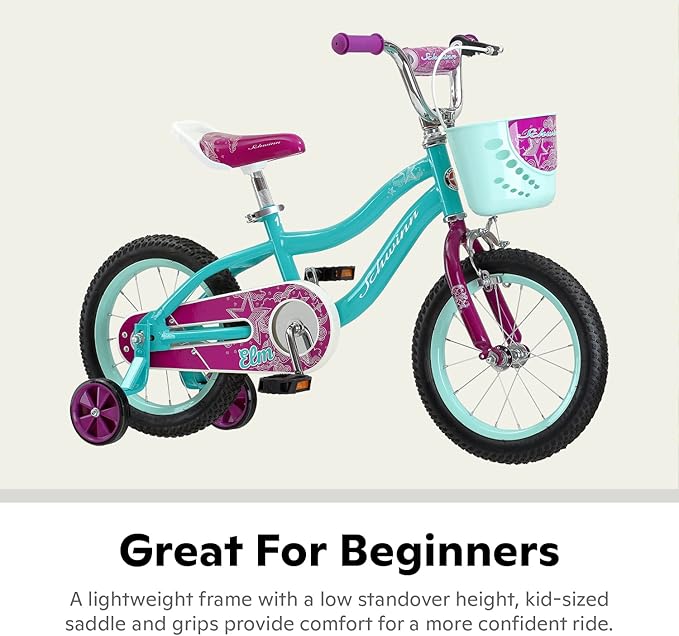Schwinn Elm and Koen Bike or Balance Bike, 12-18 Inch Bike for Kids Ages 2-13, Black, Blue, Red, Teal, Pink or Purple, SmartStart Ergonomic Design, Adjustable Seat Grows with Child, Training Bicycle