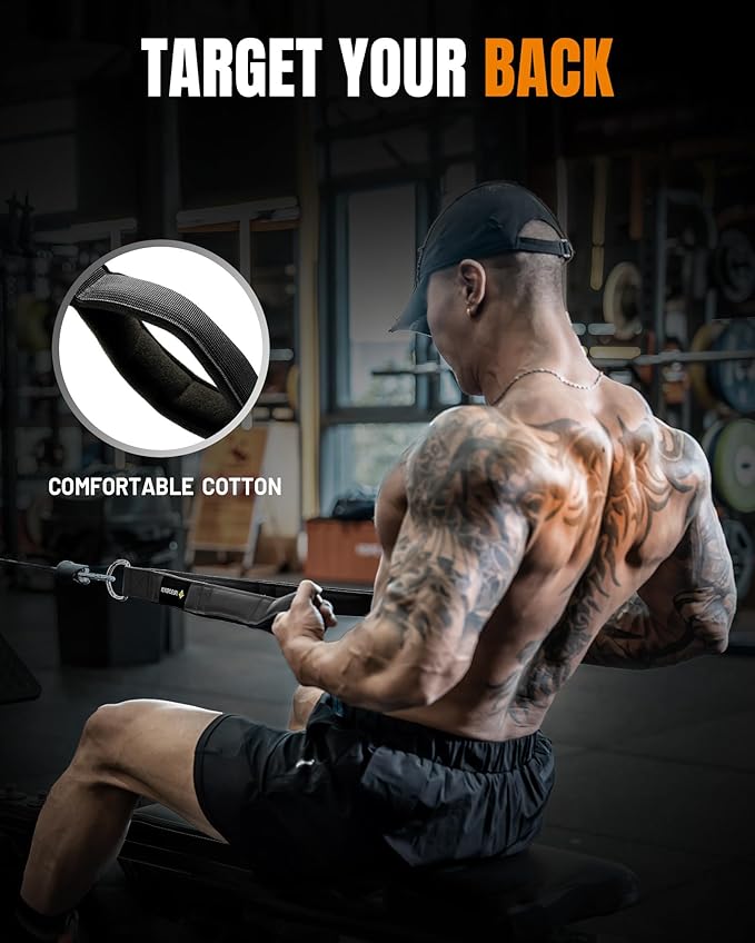 MANUEKLEAR Tricep Rope Cable Attachment Handles, Greater Range of Motion, Tricep Pull Down Rope for Push Downs, Crunches, Facepulls for Professional Gym