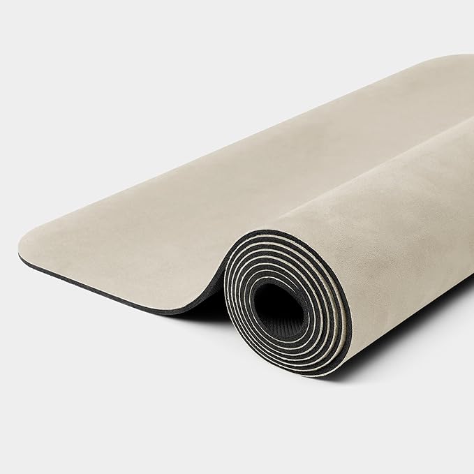 WeGym Yoga Mat, 4mm Cushioned Exercise Mat for Yoga, Pilates, Home Workouts - Anti Slip Polyurethane Suede Yoga Mat with Carrying Strap