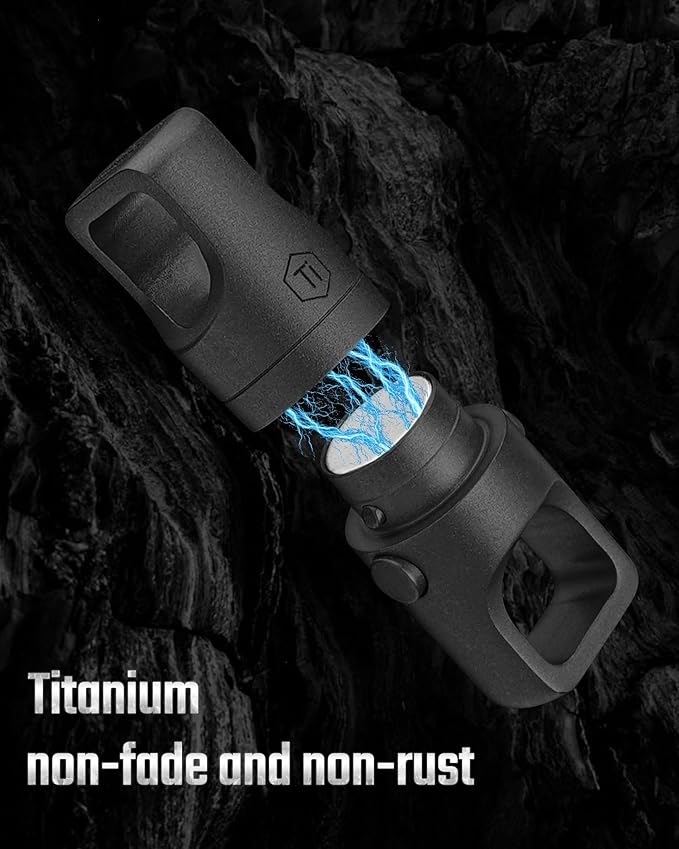 KeyUnity KA48 Titanium Magnetic Quick-Release Keychain, 360° Swivel Double-End Connector with Dual-Button Safety, 20kg Load, for Car Keys, USB Drives, and EDC Tools 2Pcs