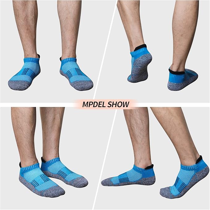 JOYNÉE Mens Ankle Athletic Low Cut Socks Running Sports Cushioned Sock for Men 6 Pack