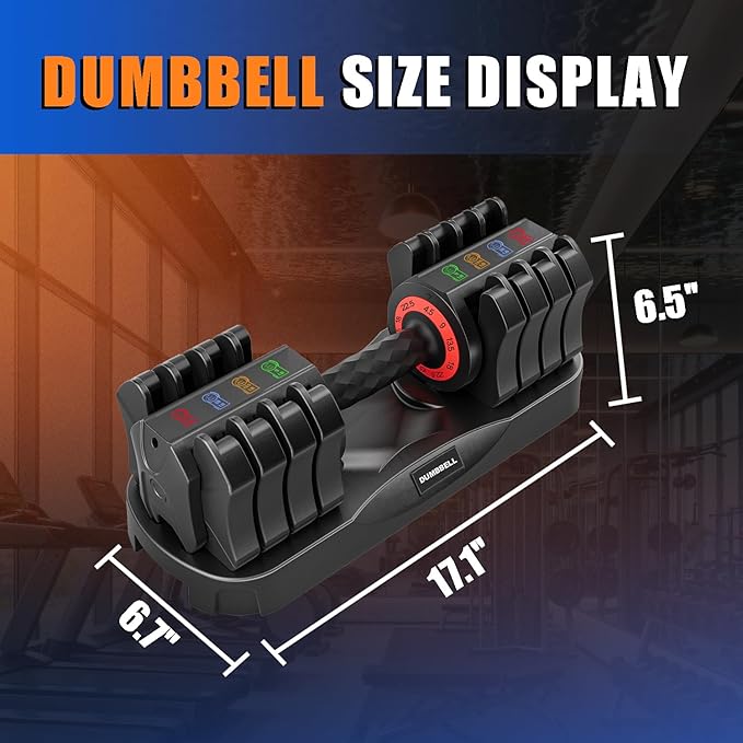 Adjustable Dumbbell Set 22.5LB, Anti-Slip Handle, 5 Level Gym Dumbbell Set with Free Weights Change, Secure Lock Slots, Home Strength Training Equipment for Men and Women