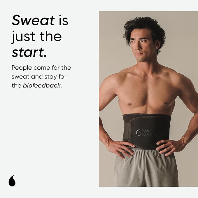 Sports Research Sweet Sweat Waist Trimmer (Core Series) - Premium Sweat Enhancing Fitness Band for Women & Men