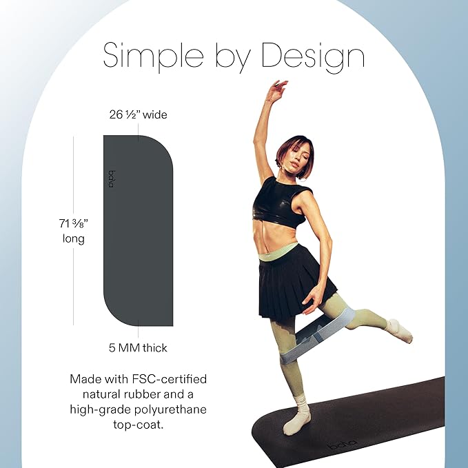Bala Yoga Mat for Home Gym - Non Slip Exercise Mat for Home Workout, Stretching, Pilates, Aerobics & Floor & Fitness Work Out - Indoor Exercising Mat