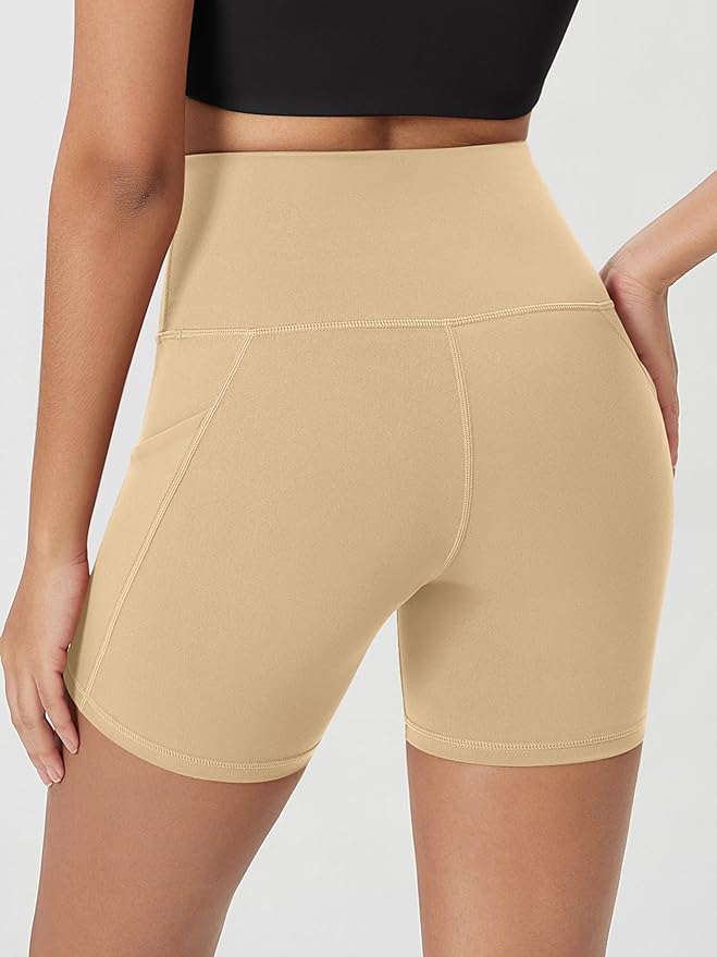 ODODOS Women's Tummy Control Biker Shorts 2.0 with Pockets High Waist Athletic Workout Yoga Shorts-3.5''/ 5"/ 8" / 10" Inseam