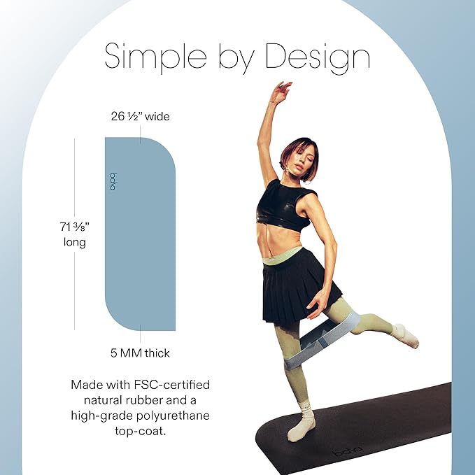 Bala Yoga Mat for Home Gym - Non Slip Exercise Mat for Home Workout, Stretching, Pilates, Aerobics & Floor & Fitness Work Out - Indoor Exercising Mat